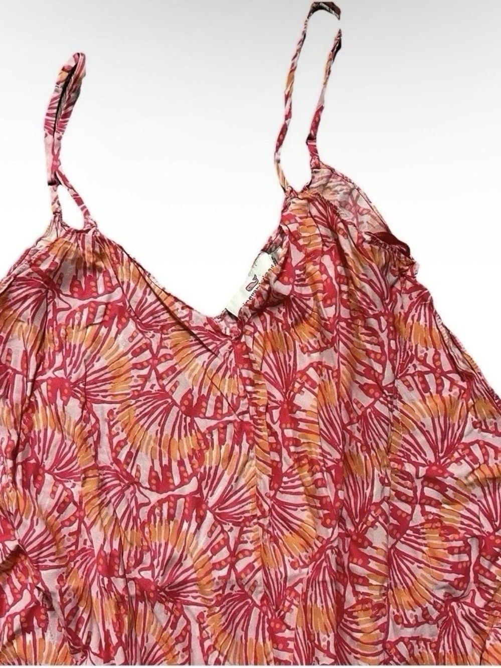 Women’s Vineyard Vines Pink Orange Seashell Dress Size XS Preppy - Picture 3 of 4